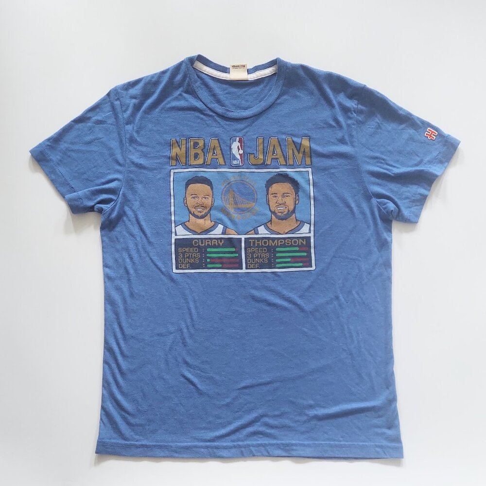 Homage Golden State Warriors NBA Jam Stephen Curry Klay Thompson T Shirt Medium
